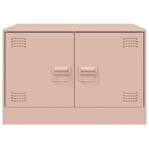 vidaXL Sohvapöytä pinkki 67x50x44 cm teräs