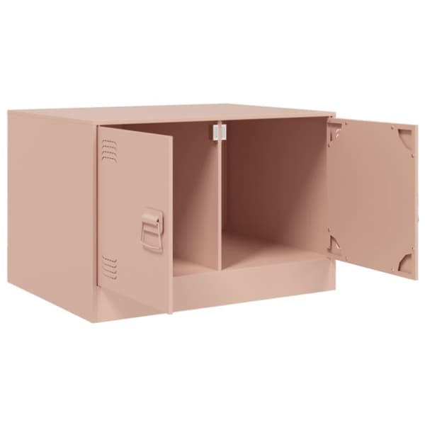 vidaXL Sohvapöytä pinkki 67x50x44 cm teräs