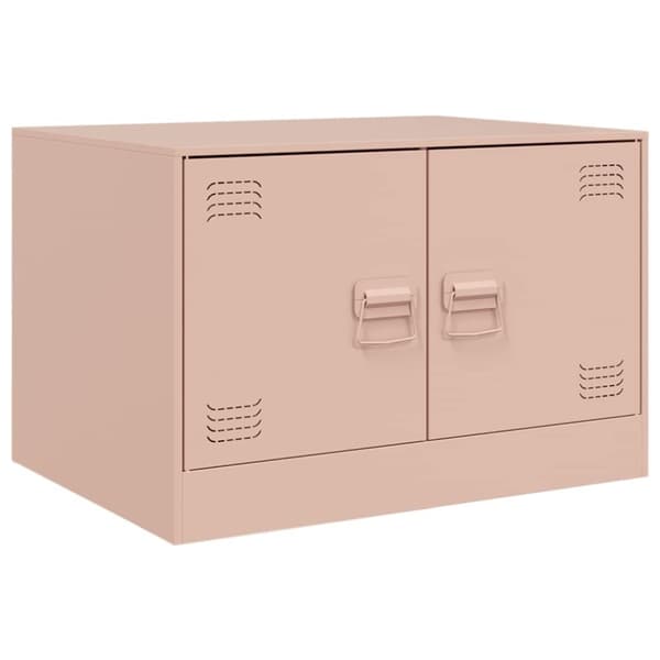 vidaXL Sohvapöytä pinkki 67x50x44 cm teräs