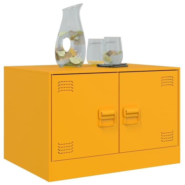 vidaXL sofabord 67x50x44 cm stål sennepsgul