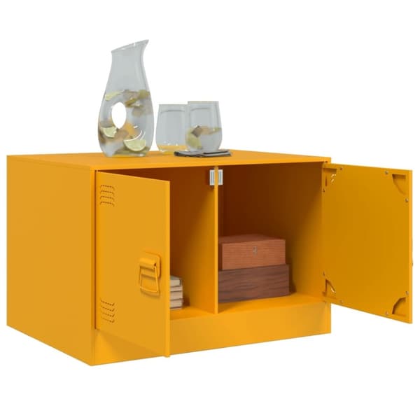 vidaXL sofabord 67x50x44 cm stål sennepsgul