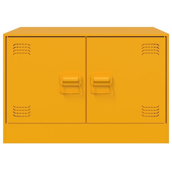 vidaXL sofabord 67x50x44 cm stål sennepsgul