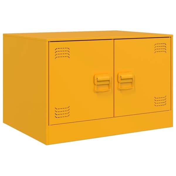vidaXL sofabord 67x50x44 cm stål sennepsgul