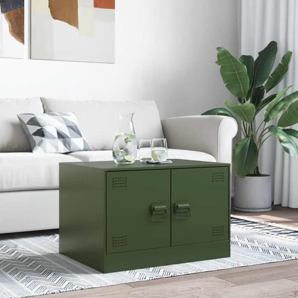 vidaXL Salongbord olivengrønn 67x50x44 cm stål