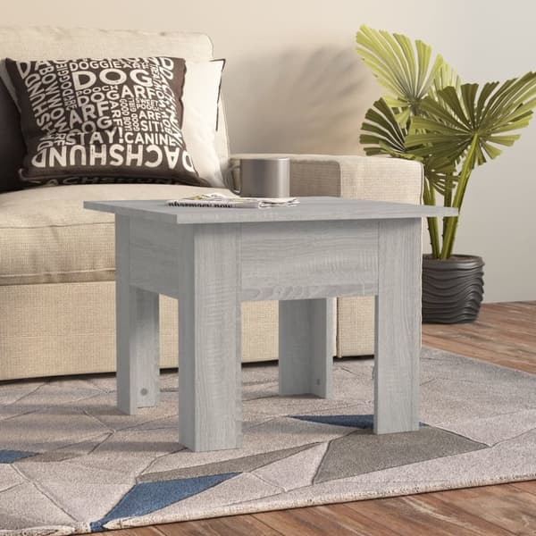 sofabord 55x55x42 cm konstrueret træ grå sonoma-eg