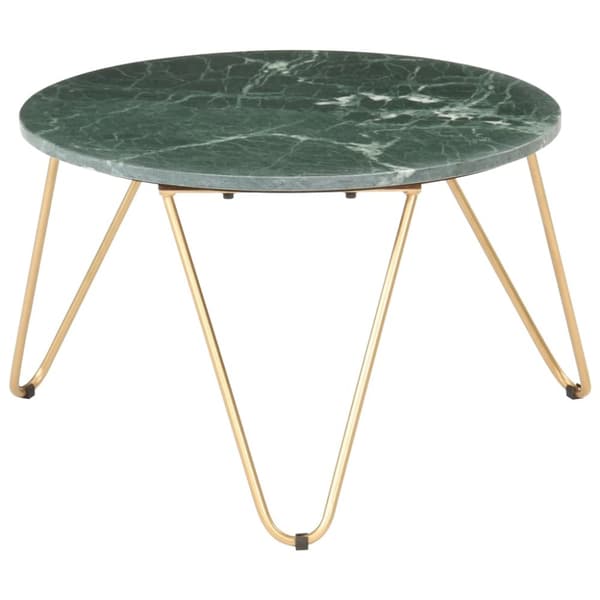 Soffbord grön 65x65x42 cm äkta sten med marmorstruktur