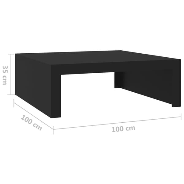 Soffbord svart 100x100x35 cm konstruerat trä