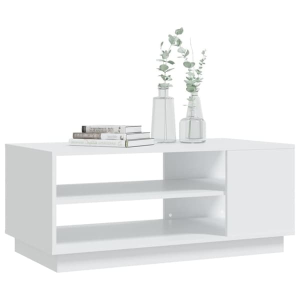 Soffbord vit 102x55x43 cm konstruerat trä
