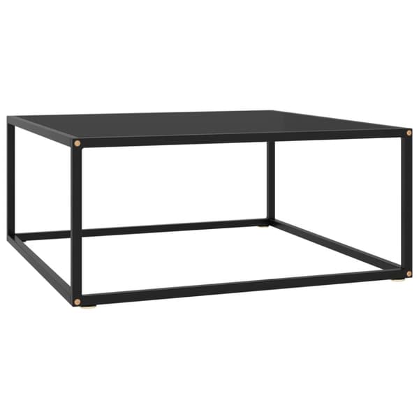 sofabord 80x80x35 cm glas sort