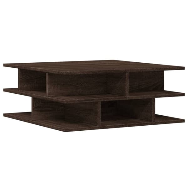 sofabord 70x70x29 cm konstrueret træ brun egetræsfarve