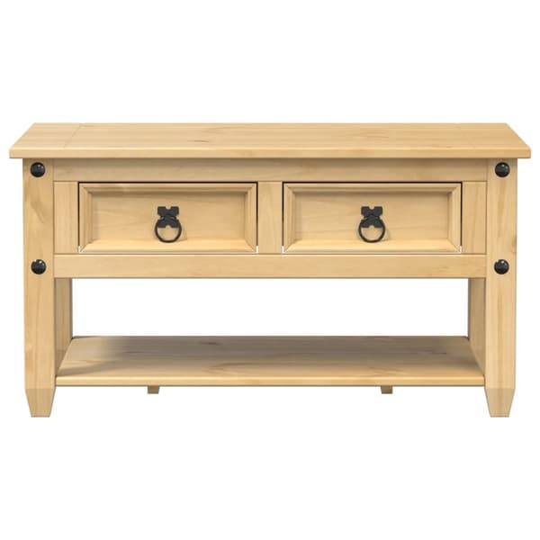 Soffbord med lådor Corona 85x50x45 cm massivt trä