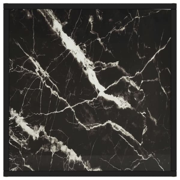 Soffbord svart med svart marmor glas 60x60x35 cm