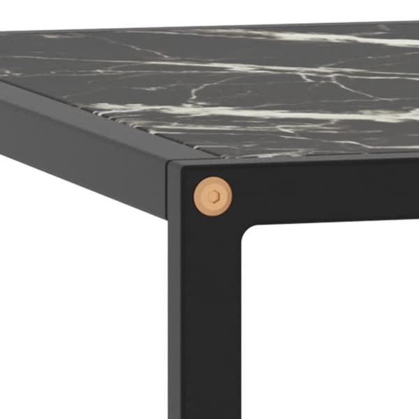 Soffbord svart med svart marmor glas 60x60x35 cm