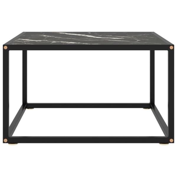 Soffbord svart med svart marmor glas 60x60x35 cm