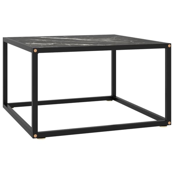 Soffbord svart med svart marmor glas 60x60x35 cm