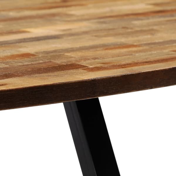 Soffbord massiv återvunnen teak oval 120x60x30 cm