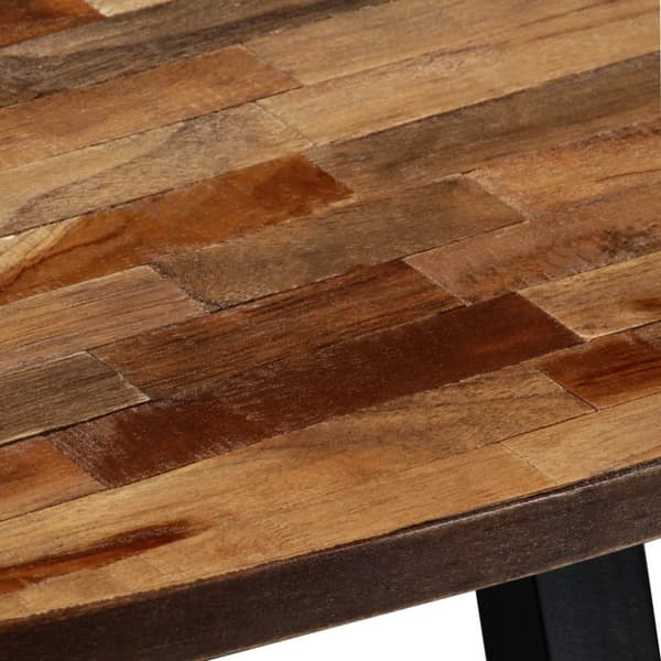 Soffbord massiv återvunnen teak oval 120x60x30 cm