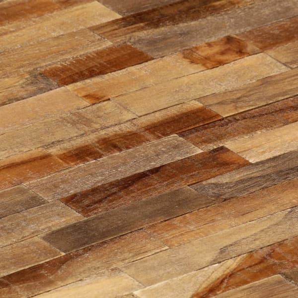 Soffbord massiv återvunnen teak oval 120x60x30 cm