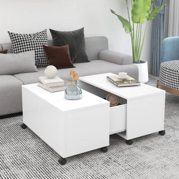 sofabord 75x75x38 cm spånplade hvid