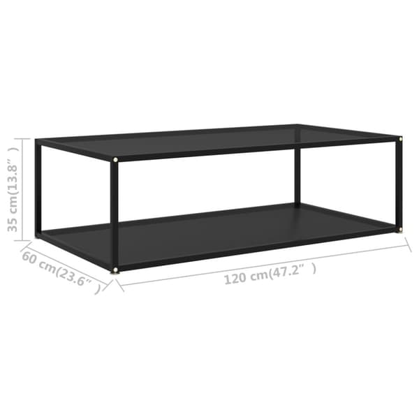 Soffbord svart 120x60x35 cm härdat glas