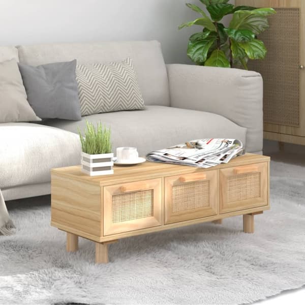 Soffbord brun 80x40x30 cm konstruerat trä&massiv furu