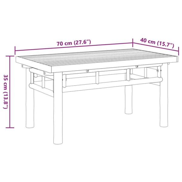 sofabord 70x40x35 cm bambus
