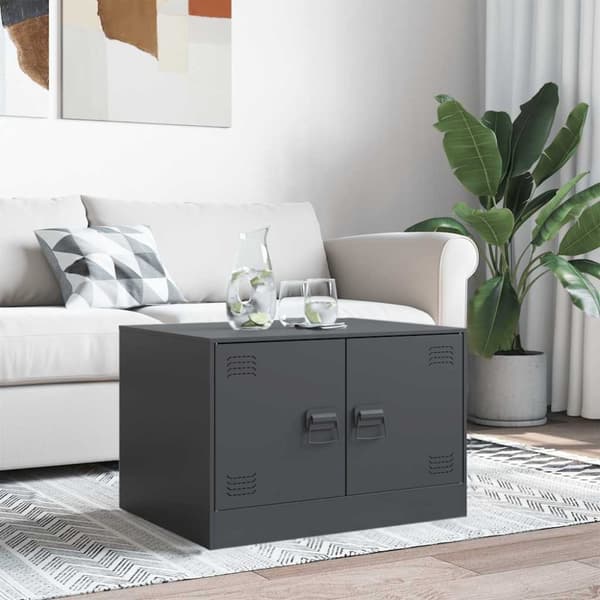 vidaXL Salongbord antrasitt 67x50x44 cm stål