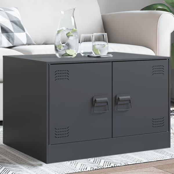 vidaXL Sohvapöytä antrasiitti 67x50x44 cm teräs