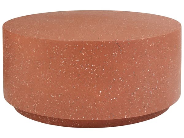 Have Sofabord Rød Terrazzo MgO ø 90 cm Rundt Havesofabord Finish til Sofa Tilbehør Kaffebord Design Udendørs Lounge Bord
