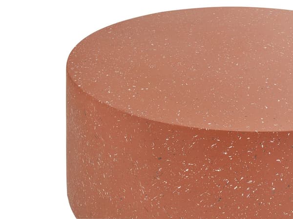 Accent Sidebord Rød Terrazzo-effekt Glassfiber Rund Topp Timeglassform UV-beis Rust Vann Vindbestandig Moderne Utendørs Stue