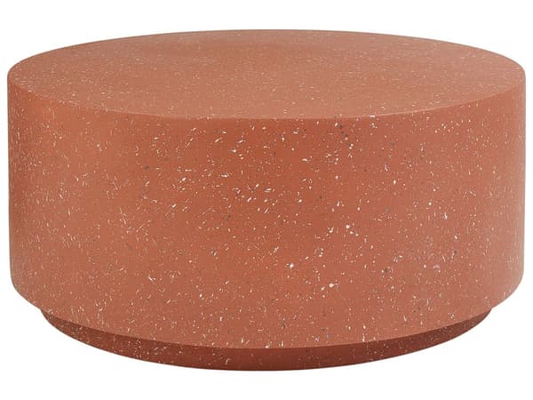Accent Sidebord Rød Terrazzo-effekt Glassfiber Rund Topp Timeglassform UV-beis Rust Vann Vindbestandig Moderne Utendørs Stue