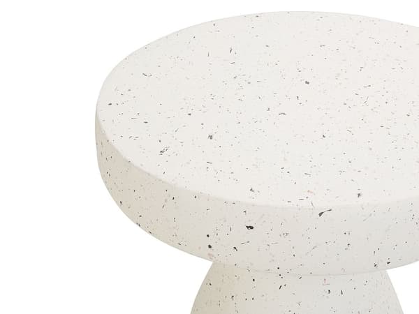 Sivupöytä luonnonvalkoinen magnesiumoksidi MgO ⌀ 39 x 46 cm käsintehty terrazzo kuvio pyöreä moderni tyyli