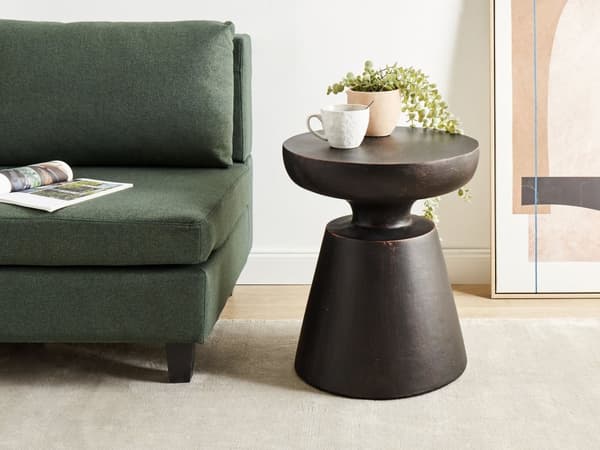 Sidobord Svart MgO Glasfiber Väderbeständig Effekt UV Fläck Rost Vatten Vindtålig Modern Utomhus Vardagsrum