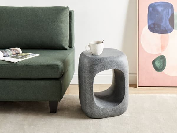 Sidobord Accent Grå MgO Glasfiber Marmoreffekt UV Fläck Rost Vatten Vindtålig Modern Utomhus Vardagsrum