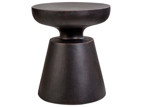 Sidebord Sort MgO ø 45 cm Rundt Hjørnebord Finish til Sofa Tilbehør Kaffebord Design Udendørs Havesofabord
