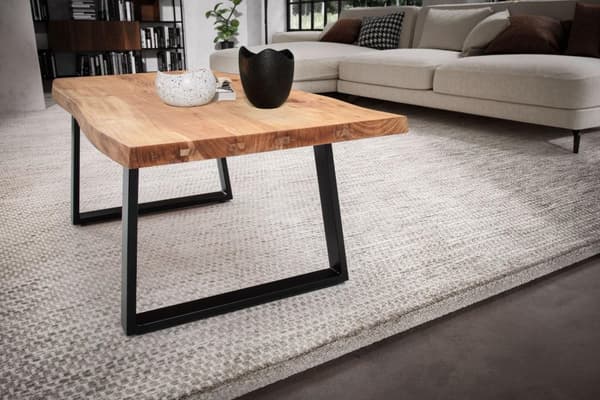 Rootz Sofabord - Stuebord - Sofabord - Massivt akacietræ - Håndlavet - Unikt trækantdesign - Justerbare højdeknapper - 120 cm x 60 cm x 46 cm