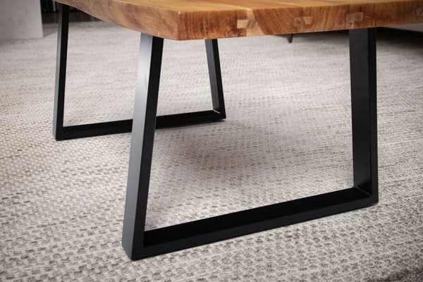 Rootz Sofabord - Stuebord - Sofabord - Massivt akacietræ - Håndlavet - Unikt trækantdesign - Justerbare højdeknapper - 120 cm x 60 cm x 46 cm