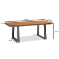 Miniatyrbillede 4 af 6: Rootz Sofabord - Stuebord - Sofabord - Massivt akacietræ - Håndlavet - Unikt design - Justerbar højde - 120cm x 60cm x 46cm