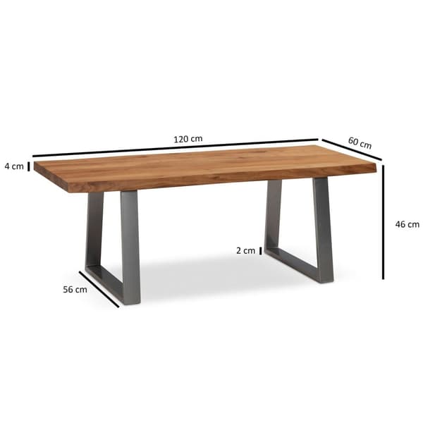 Rootz Sofabord - Stuebord - Sofabord - Massivt akacietræ - Håndlavet - Unikt design - Justerbar højde - 120cm x 60cm x 46cm