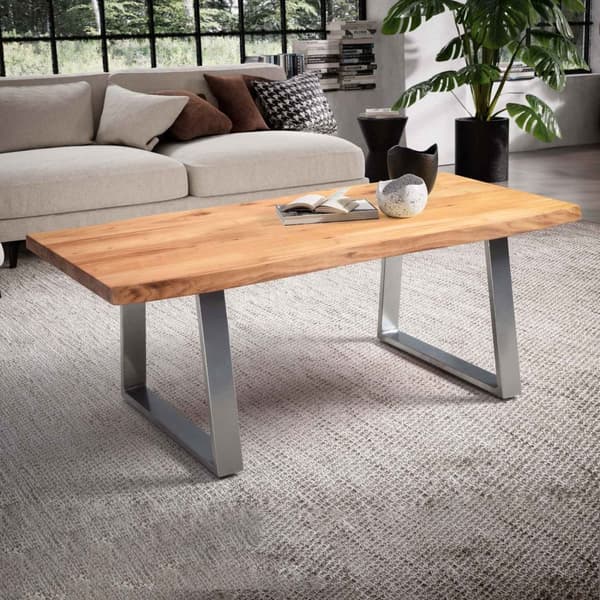 Rootz Sofabord - Stuebord - Sofabord - Massivt akacietræ - Håndlavet - Unikt design - Justerbar højde - 120cm x 60cm x 46cm