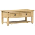 Miniatyrbillede 1 af 9: vidaXL sofabord med skuffer Corona 100x48x45 cm massivt fyrretræ