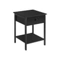 Miniatyrbillede 1 af 5: Rootz Ebony Black Sengebord - Natbord - Spånplade Stål - 40cm x 40cm x 55cm - Maks. 40 kg bæreevne - Skuffehylde - Nem montering