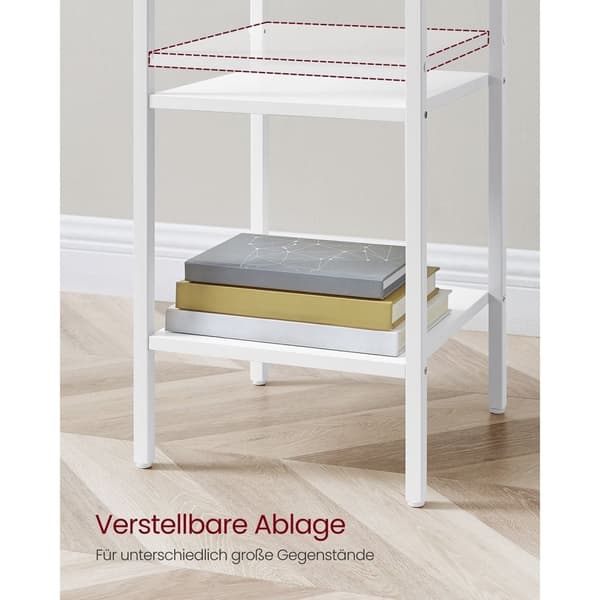Rootz White Sidebord - Endebord - Natbord - Spånplade og stål - 35cm x 35cm x 70cm - Letvægts - Robust - Nem montering