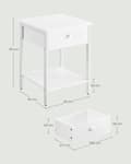 Miniatyrbillede 5 af 6: Rootz mathvid sengebord - natbord - endebord - spånplade og stålkonstruktion - 40 cm x 40 cm x 55 cm - 9 kg - 20 kg overfladekapacitet - 10 kg skuffek