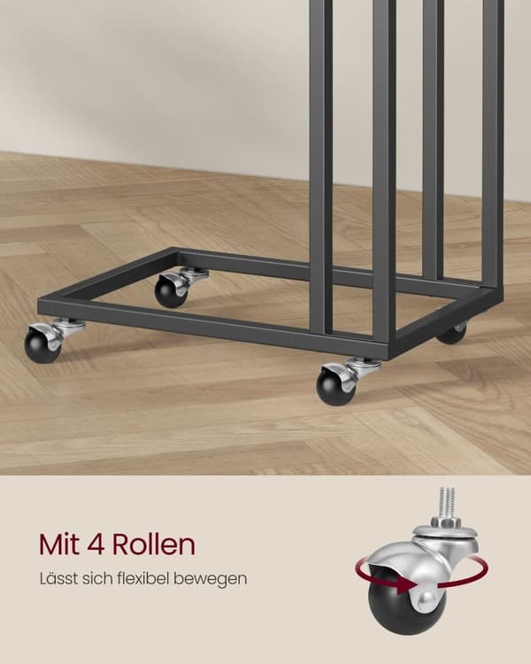 Rootz Ebony Black Sidebord - Endebord - Natbord - Spånplade Stålkonstruktion - Justerbare fødder - 35cm x 50cm x 56cm