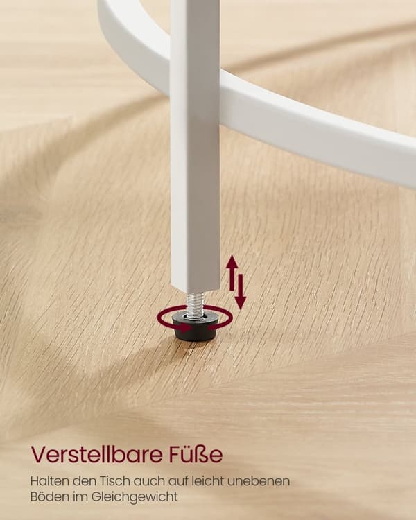 Rootz soffbord i glas - Runt bord - Stålstomme - Skiva i härdat glas - Pärlvit-skiffergrå - 84 cm x 45,5 cm - Lätt - Robust - Enkel montering