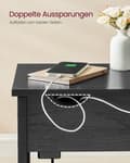 Miniatyrbillede 3 af 8: Rootz Black Wood Grain Sidebord - Stofpose af spånplader - Bærbart endebord - Letvægts - Nem montering - Alsidig brug - 60 cm x 31,5 cm x 60 cm