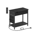 Miniatyrbillede 1 af 8: Rootz Black Wood Grain Sidebord - Stofpose af spånplader - Bærbart endebord - Letvægts - Nem montering - Alsidig brug - 60 cm x 31,5 cm x 60 cm