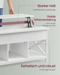Miniatyrbild 5 av 6: Rootz White Soffbord - Spånskiva Bord - Stålbord - Rymlig yta - Robust konstruktion - Enkel montering - 60cm x 100cm x 62cm