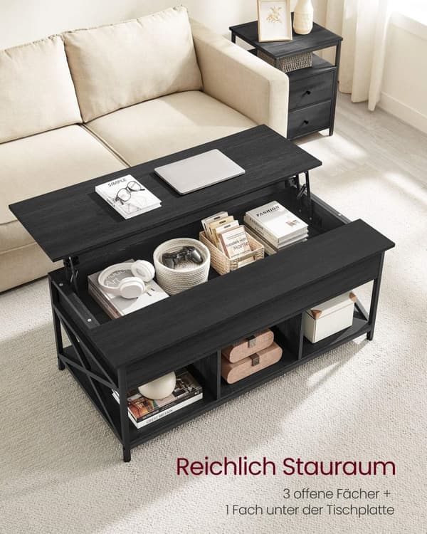 Rootz Antracit Grå-Sort Sofabord - Spånplade Stål - Stuebord - Moderne Bord - Robust konstruktion - 60cm x 120cm x 62cm